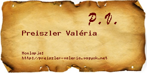 Preiszler Valéria névjegykártya